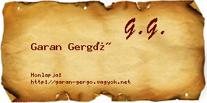 Garan Gergő névjegykártya